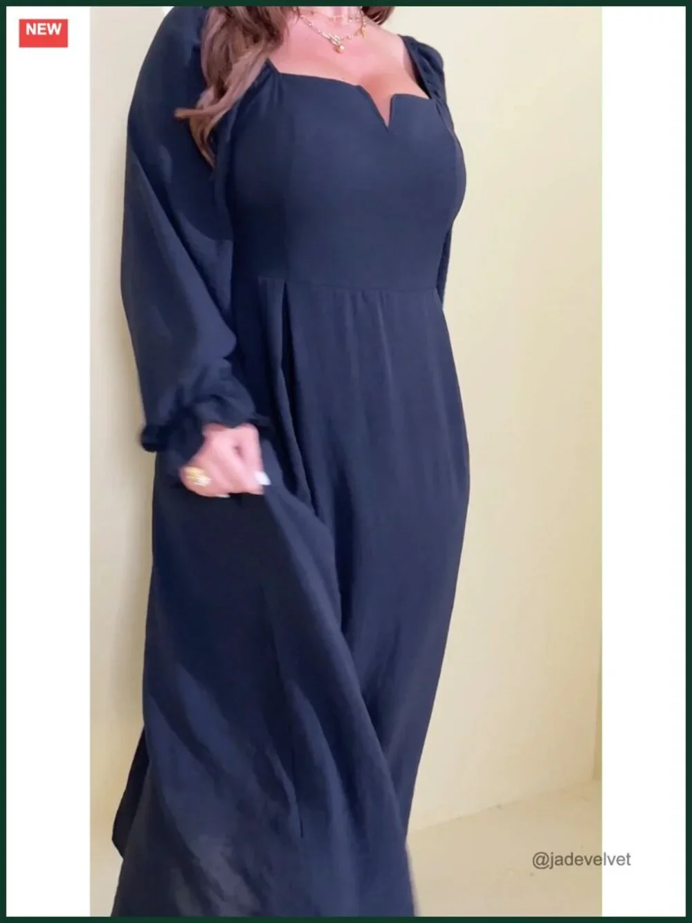 Plus Size Formal Maxi Dress with Pockets Long Sleeve Wedding Guest